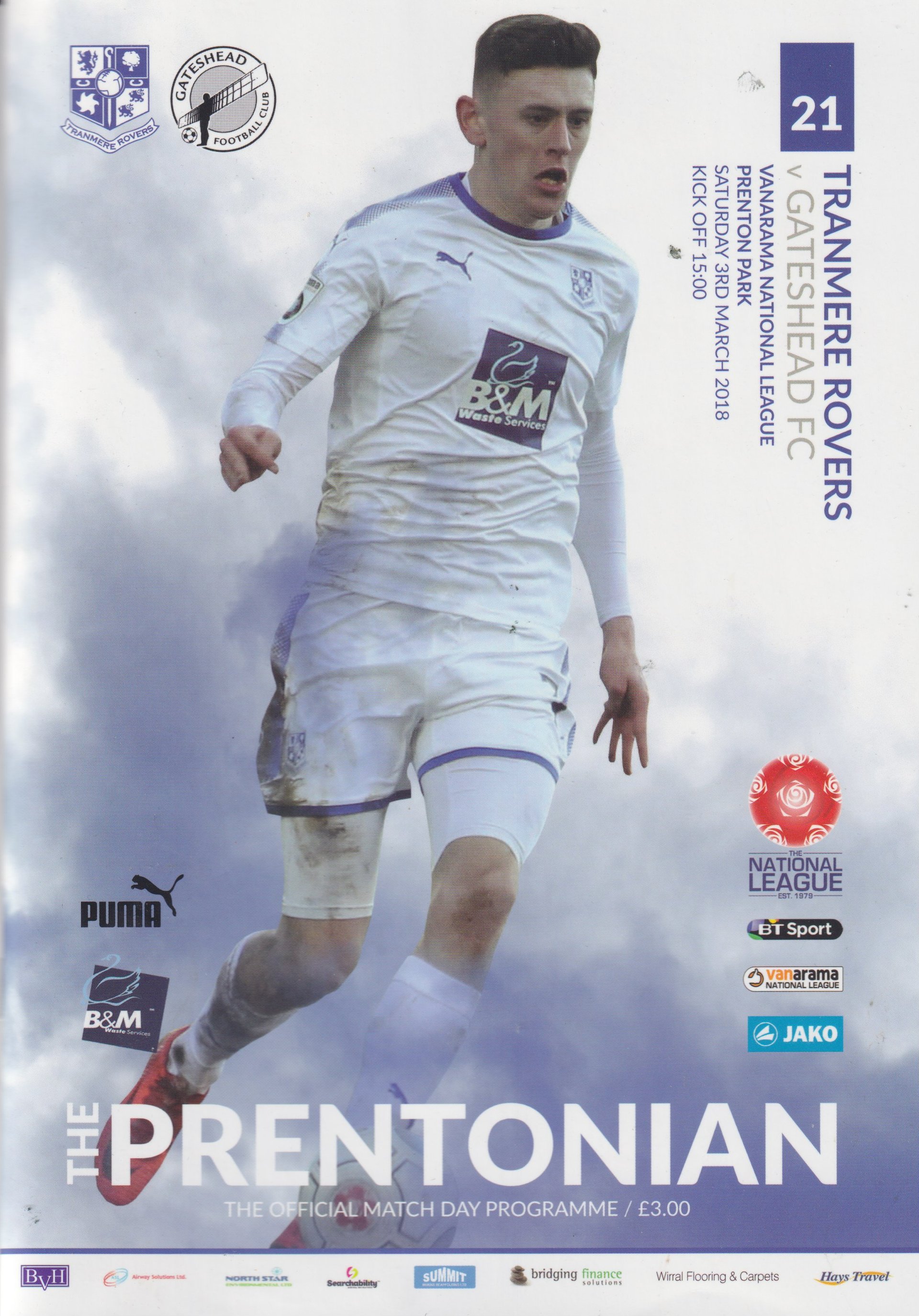 Tranmere Rovers v Gateshead match programme